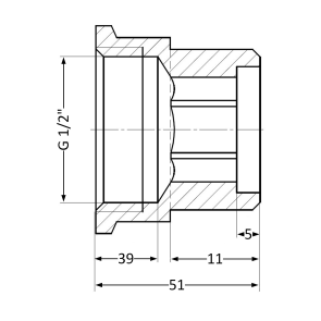 Подовжувач латунний Thermo Alliance Standart 1/2"ВН, L=40 мм SD4221540 №2