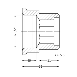 Подовжувач латунний Thermo Alliance Standart 1/2"ВЗ, L=50 мм SD4221550 №2