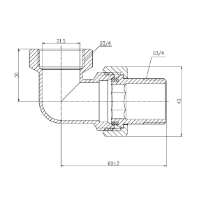 Згін "Американка" Thermo Alliance Forte 3/4" кутовий SF191W20 №2