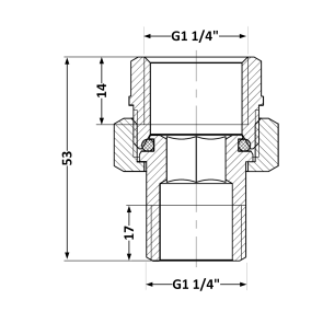 Згін-американка Thermo Alliance Base 1 1/4"ВЗ нікель, прямий SD190W32 №6