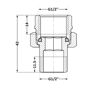 Згін-американка Thermo Alliance Base 1/2"ВЗ нікель, прямий SD190W15 №6