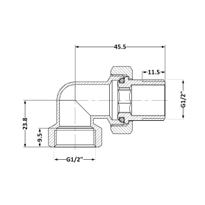 Згін-американка Thermo Alliance Base 1/2"ВЗ кутова, нікель SD191W15 №2