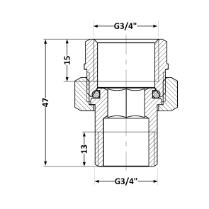 Згін-американка Thermo Alliance Base 3/4"ВЗ нікель, прямий SD190W20 №6