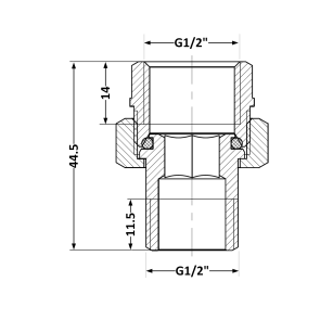 Згін-американка Thermo Alliance Standart 1/2"ВЗ нікель, прямий TAS190W15 №7