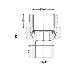Згін-американка Thermo Alliance Standart 3/4"ВЗ нікель, прямий TAS190W20 №7
