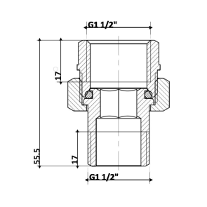 Угон-американка Thermo Alliance Standart 1 1/2"ВЗ никель, прямой TAS190W40 №2