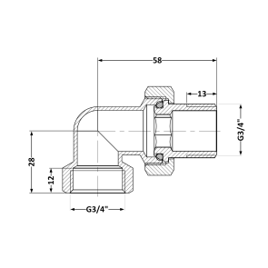 Угон-американка Thermo Alliance Standart 3/4"ВЗ никель, угловой TAS191W20 №6