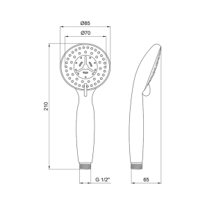 Лійка для ручного душу Лейки Lidz Niagara 04 85 мм округла LDNIA04CRM22033 Chrome №2