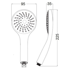 Лейка для ручного душа Лейки Lidz Niagara 01 98 мм округлая LDNIA01CRM22034 Chrome №2