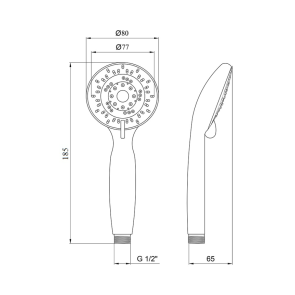 Лійка для ручного душу Лейки Lidz Niagara 05 80 мм округла LDNIA05CRM22037 Chrome №2