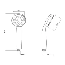 Лейка для ручного душа Лейки Lidz Niagara 00 80 мм округлая LDNIA00CRM22039 Chrome