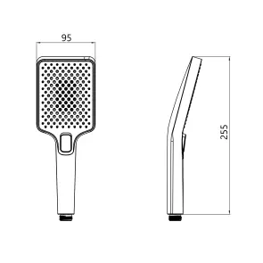 Лійка для ручного душу Qtap Rucni 140x95 мм прямокутна QTRUC125BLM45959 Black Matt №2