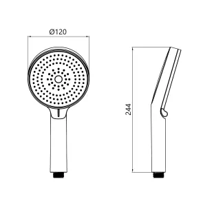 Лейка для ручного душа Qtap Rucni D 130 мм округлая QTRUC125BLM45951 Black Matt №2
