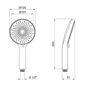 Лийка для ручного душа Lidz Niagara 32 120 мм округлая LDNIA32GRP48536 Graphite №2