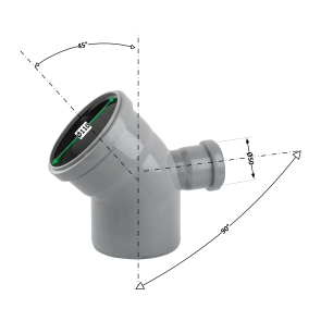 Отвод (колено) Н 110*45+50*90 /270 горизонтальное TA Sewage №4