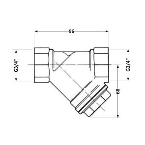 Фильтр косой Icma №50 грубой очистки 1 1/4"ВВ латунный 83050AG05 №6