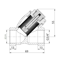 Фільтр грубої очистки Thermo Alliance Forte для води 3/4"ВВ косий з магнітом TAF126MW20