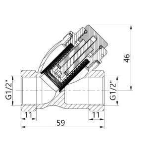 Фильтр грубой очистки Thermo Alliance Forte для воды 1/2"ВВ косой с магнитом TAF126MW15 №7