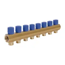 Коллектор Icma с регулировочными вентилями 1" 8 выходов №1105 (Blue)