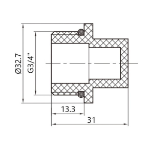 Заглушка PPR Thermo Alliance з різьбою 20х3/4" ЗР №10