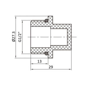 Заглушка PPR Thermo Alliance з різьбою 20х1/2" ЗР №15