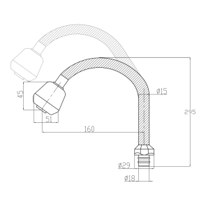 Излив для смесителя Lidz Niagara 260 16 см LDNIA260CRM35104 Chrome №4