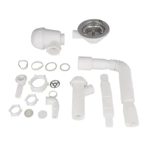 Сифон для кухонной мойки Lidz (WHI) 60 08 E001 01 ECO с круглым переливом (выход 50 мм) №5