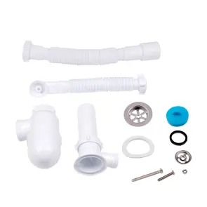 Сифон для кухонной мойки Lidz (WHI) 60 08 E004 00 с круглым переливом (выход 50 мм) №9