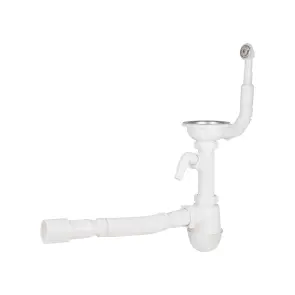 Сифон для кухонной мойки Lidz (WHI) 60 08 E001 01 ECO с круглым переливом (выход 50 мм) №9