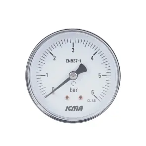 Манометр Icma 1/4" 0-6 бар, заднее подключение №243 №1