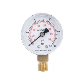 Манометр Thermo Alliance Standart 10 бар 1/4", нижнє підмикання SD17010B №1
