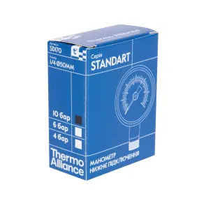 Манометр Thermo Alliance Standart 10 бар 1/4", нижнє підмикання SD17010B №7