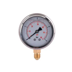 Манометр із гліцерином Thermo Alliancе Forte 4 бар, 1/4"З, нижнє підключення TAF170G4B №1