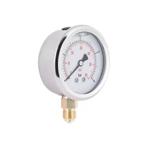 Манометр із гліцерином Thermo Alliancе Forte 4 бар, 1/4"З, нижнє підключення TAF170G4B №4