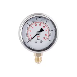 Манометр із гліцерином Thermo Alliancе Forte 6 бар, 1/4"З, нижнє підключення TAF170G6B №1