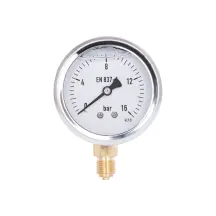 Манометр глицериновый Thermo Alliance Forte d63 мм, 1/4" С нижним подключением (латунь) 0-16 бар TAF170G16B