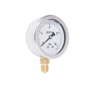 Манометр гліцериновий Thermo Alliance Forte d63 мм, 1/4"З із нижнім підключенням (латунь) 0-16 бар TAF170G16B №4