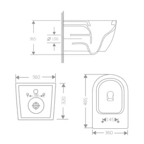 Унітаз підвісний Jay Rimless 485×360×320 мм, White, з сидінням Slim Duroplast/ Soft-close/ Quick Relase QT07335177RW Qtap №7