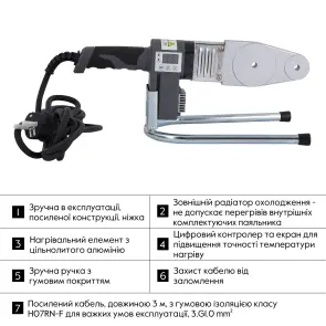 Паяльник для пластикових труб Thermo Alliance PRO-101 Ø20-32 (автоматичний з дісплеєм, 600W) №4