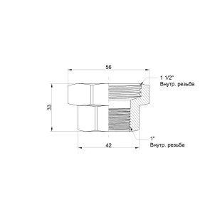 Переходник плоский Icma 1" 1/2х1" ОВ №789 №3