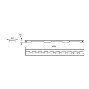 Решетка для линейного трапа Qtap Grate FD700 (BLA) №3