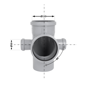 Хрестовина каналізаційна TA Sewage 110х50 90° №3