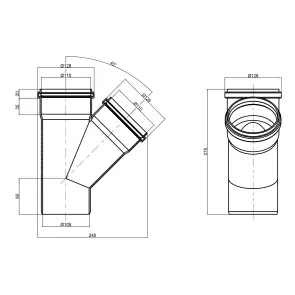 Тройник PPR канализационный TA Sewage 110, 45° №2