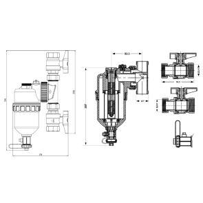 Фильтр-дешламатор Thermo Alliance Forte 3/4", поворотный (магнитный шламоуловитель) TAF400G20 №2