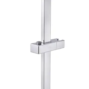Душова стійка з тримачем універсальна Qtap Lepit 705 мм прямокутна QTLEP82103NC Chrome №3