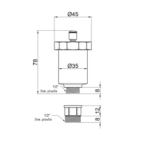 Воздухоотводчик автоматический Thermo Alliance Standart 1/2" SD28015 №6