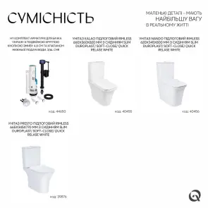 Qtap HY1(Presto) комплект арматури для бачка унітазу з подвійною круглою кнопкою змиву 4,8 см та клапаном нижньої подачі води, 3/6L CHR №3