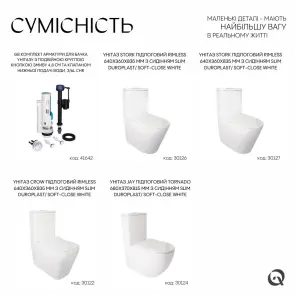 Qtap GB комплект арматуры для бачка унитаза с двойной круглой кнопкой смыва 4,8 см и клапаном нижней подачи воды, 3/6L CHR №3