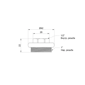 Футорка радиаторная Thermo Alliance Standart 1"х1/2" правая SD11615D №2