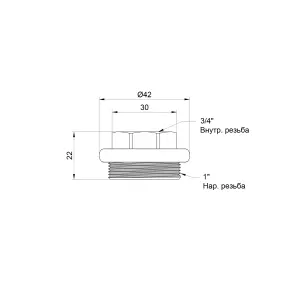 Футорка радиаторная Thermo Alliance Standart 1"х3/4" правая SD11620D №4